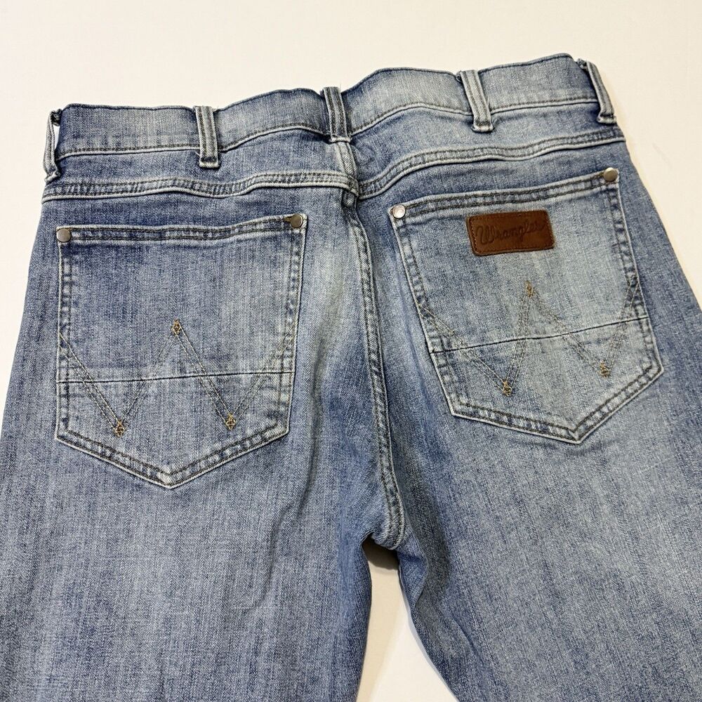 Wrangler Retro Jeans Mens 34X36 Fits 34x34 Blue Slim Boot Bootcut Rodeo Light - Picture 4 of 12